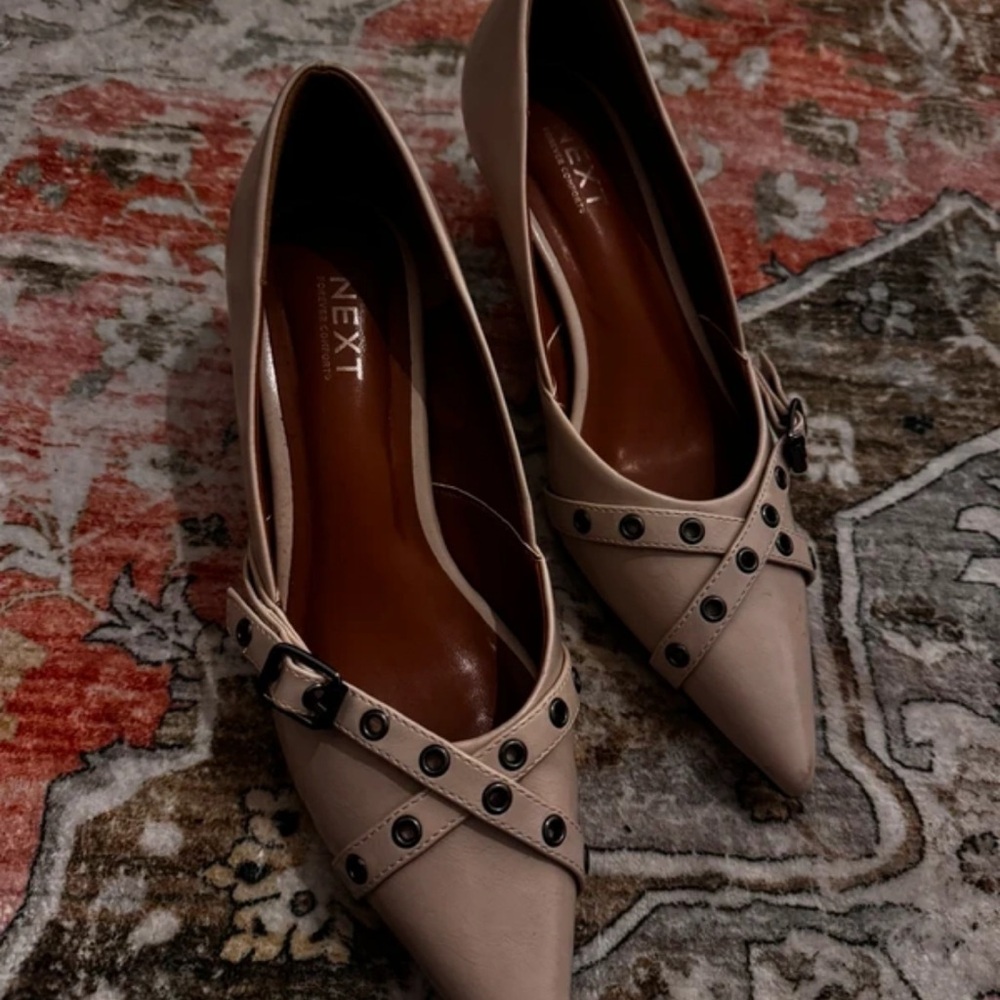 Next Women's Tan Pointed Toe Slippers